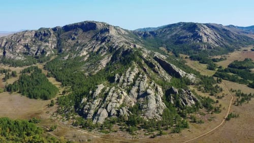 Picturesque Mountain Range. Aerial Photography