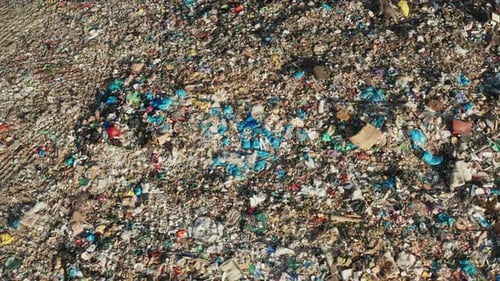 Aerial Footage of Large Waste Dump Landfill