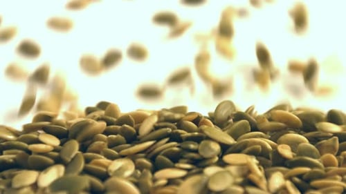 Pile of Pumpkin Seeds Falling Down
