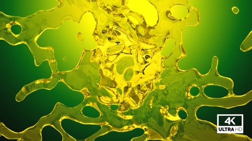 Golden Fluid Abstract Unfurling Liquid Transition