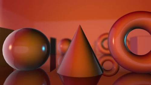 Modern Abstract 3D Geometric Shapes Dynamic Motion