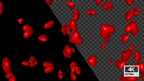 Floating Red Hearts Seamless Loop Background