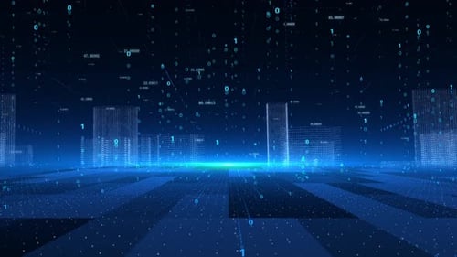 Holographic Particle Science Fiction City Science And Technology Background Promotion