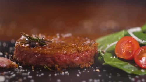 Burger végétalien à base de plantes Fake Vegeterian Boeuf Viande Gros plan Frais Impossible Veggie Food Beyond