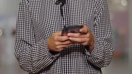 Girl Uses Phone