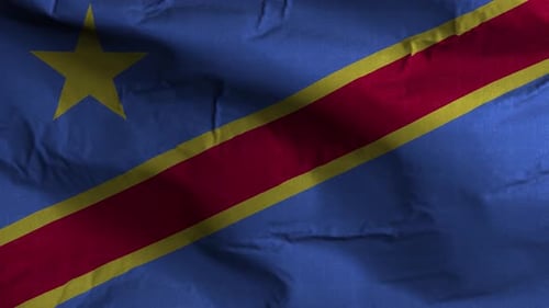 Democratic Republic of Congo Flag Waving Seamless Loop