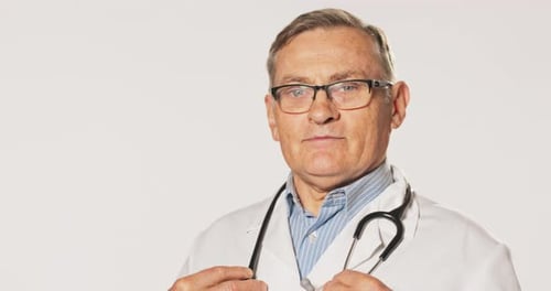 Doctor Putting on a Stethoscope