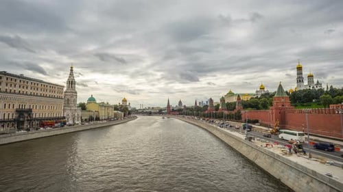 Moscow, Russia: Moscow River and Kremlin, time-lapse