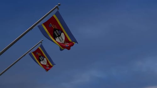 Realistic Waving Flag of Eswatini Animation
