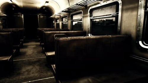 Intérieur de l'ancien train électrique soviétique