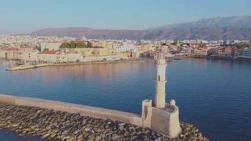 Blick auf den alten Hafen von Chania auf Kreta, Griechenland