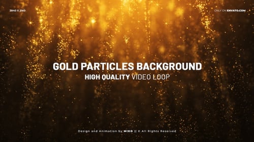 Shimmering Golden Glitter Particles Falling Seamless Loop Background
