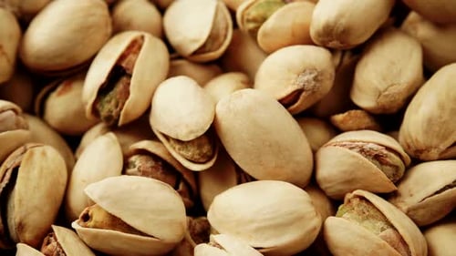 Close Up Shot of Pile of Pistachios