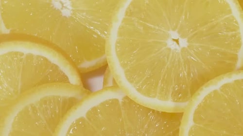 Vibrant Close Up of Yellow Lemon Slices