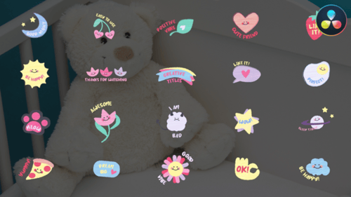 Whimsical Hand-Drawn Titles and Cute Text Stickers