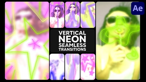 Seamless Vertical Neon Transitions | After Effects