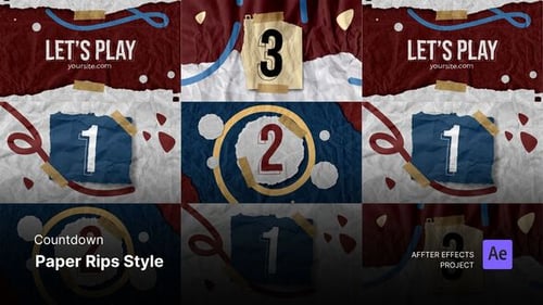 Countdown - After Effects-Projektvorlage im Paper Rips-Stil