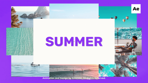 Modern Summer Opener with Dynamic Text and Frame Transitions