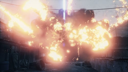 UFO Energy Beam Destroys City with Explosions