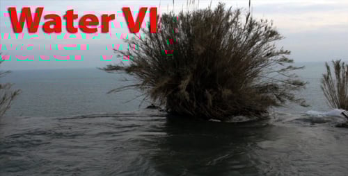 Water Flows to Ocean Over Rocky Ledge