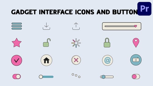 Gadget Interface Icons And Buttons for Premiere Pro