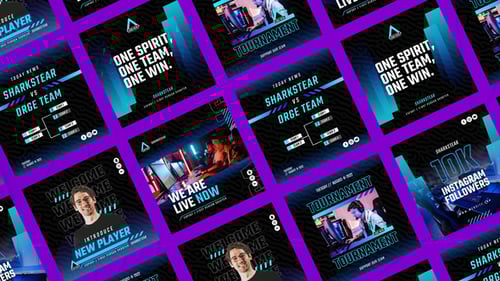 Dynamic Esport Streamer Social Media Post Pack