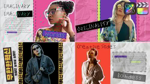 Handmade Ripped Paper Presentation Slides with Collage Transitions