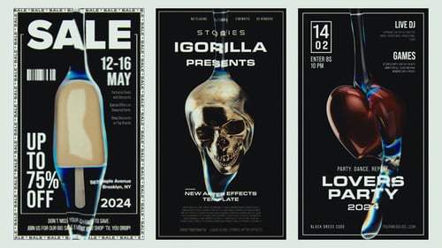 Dynamic Liquid Glass Animations for Abstract Social Media Stories