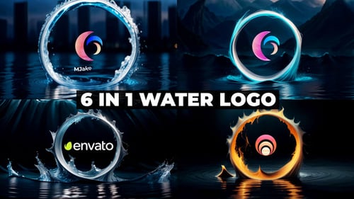 Enthüllung des abstrakten 3D-Wasserlogos