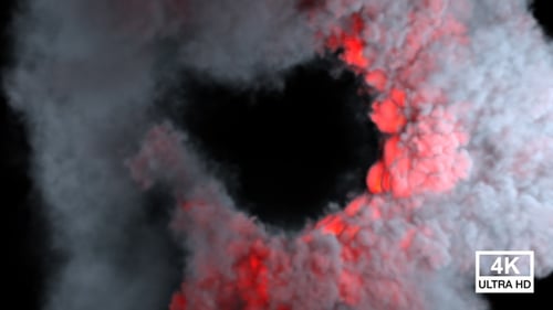Intense Fiery Red Smoke Burst Transition