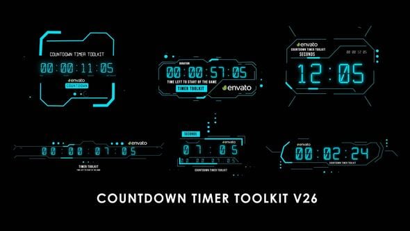 Futuristic Digital Countdown Timers UI Kit, Elements ft. timer & 5 ...