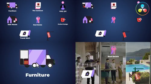 Real Estate Business Icons And Titles for DaVinci Resolve