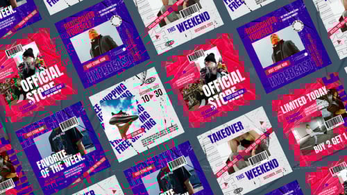 Dynamic Grunge Streetwear Fashion Social Media Posts