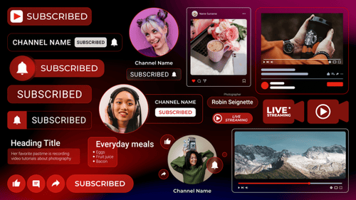 YouTube Channel Promo Pack: Social Media Buttons and Titles