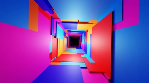 Vj Loop Background Abstract Bright Tunnel Of Slabs 02