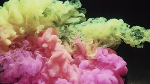 Ink Water Shot Color Smoke Cloud Pink Yellow Dye