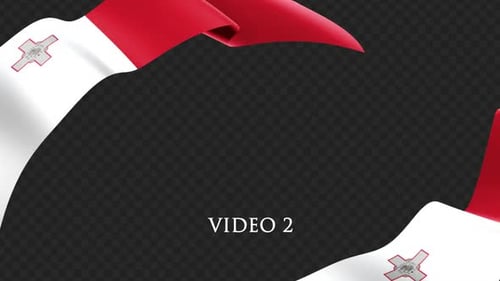 Malta National Flag Realistic Waving Animation