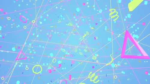 Colorful Retro Abstract Geometric Party Background