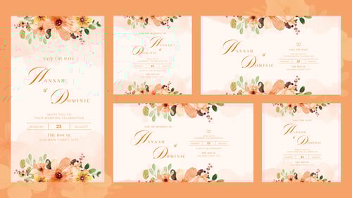 Elegant Watercolor Floral Wedding Invitation Video Template