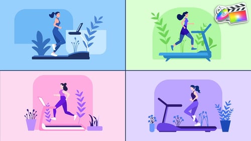 Treadmill Running Girl Explainer for FCPX