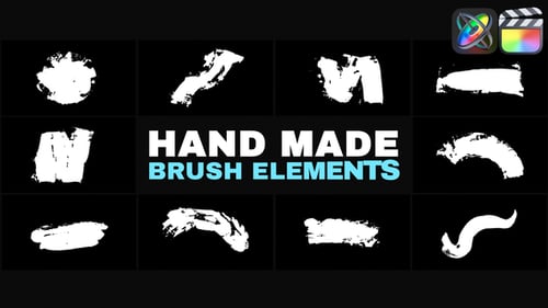 Dynamic Hand-Painted Brush Stroke Transition Elements Pack
