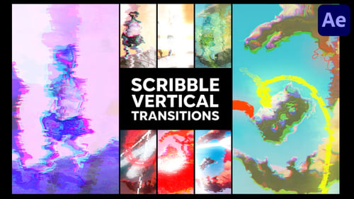 Scribble Vertical Transitions | After Effects