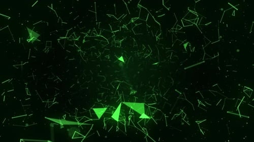 Green Dots And Lines Digital Plexus Abstract Background Seamless Loop