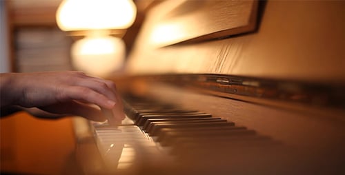 Close Up of Hands Playing the Piano