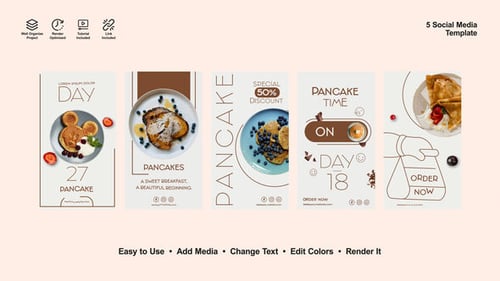 Animated Food Promotion Instagram Stories with Minimalist Typography