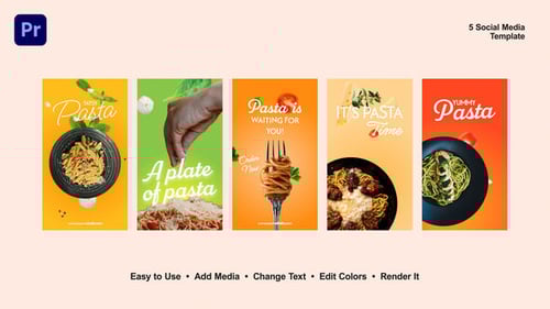 Dynamic Pasta Social Media Stories for Restaurants and Food Businesses