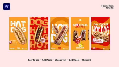 Animated Social Media Stories for Hot Dog Promotions