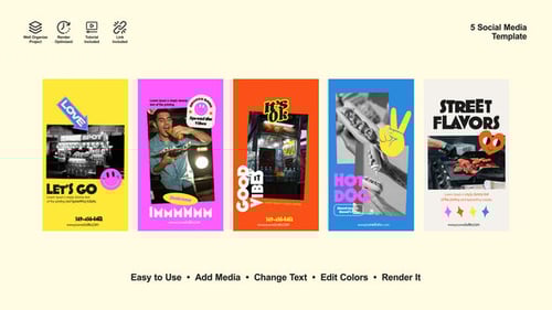 Vibrant Animated Social Media Stories for Food Promotions