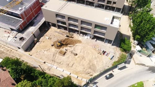 Construction Area with New Buildings