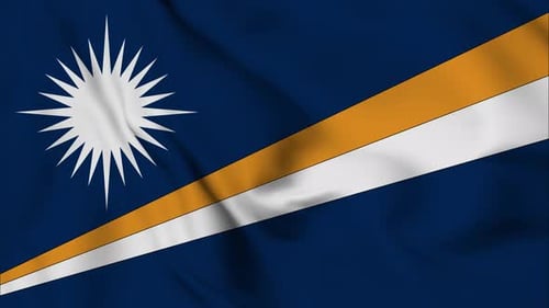 Marshall Islands Flag Waving Seamless Loop Animation